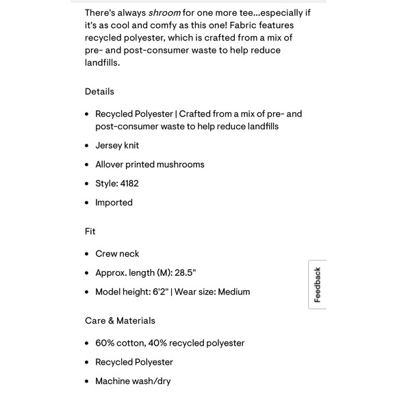 NWT AEROPOSTALE Mushroom Print T-Shirt Men Size M Tan Short Sleeve Crew Neck - Picture 10 of 13